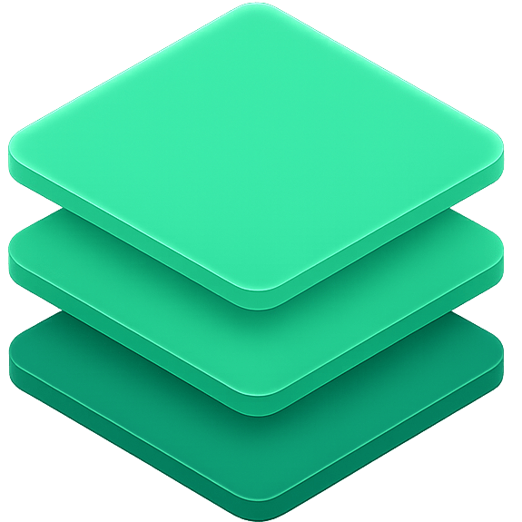 newstack.dev logo - three stacked emerald layers